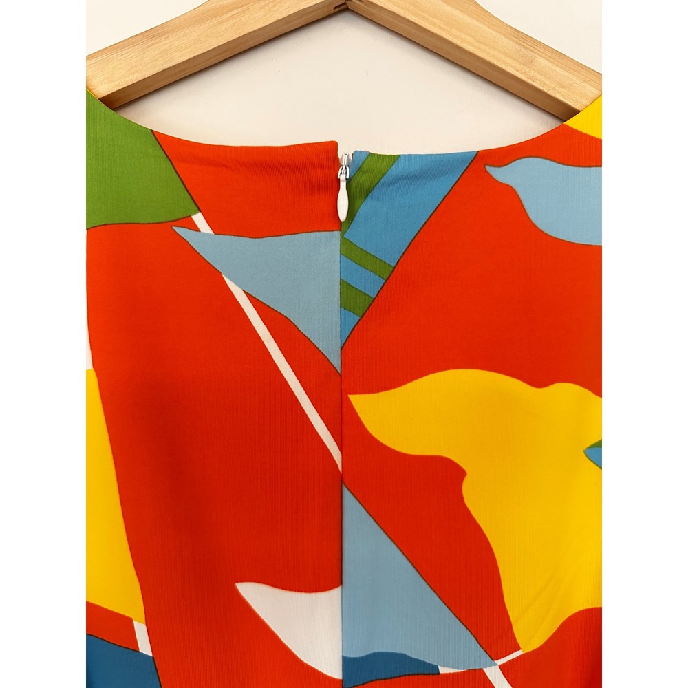 J.McLaughlin Flag Print Sleeveless Dress Multicolor Flag Pattern Women's Large - Picture 4 of 4
